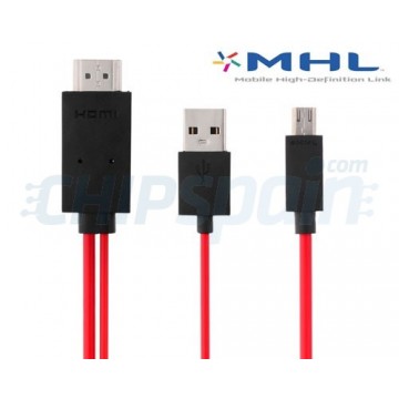 Privilegiado Barbero Derritiendo Cable MHL Micro USB a HDMI 2m - ChipSpain.com