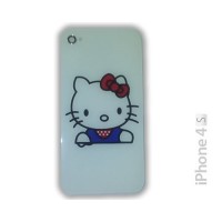 Cristal y Marco Trasero iPhone 4S -Hello Kitty Blanco