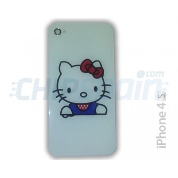 Vidro e traseira iPhone 4S -Hello Kitty Branco