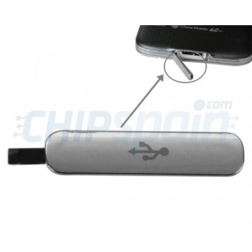 Tapa Conector Micro USB Samsung Galaxy S5 (G900) -Plata