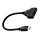 Adapter HDMI Divider Cable Male Female Double Black