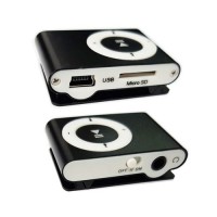 MP3 Player USB micro cartão SD com Grampo de Fixação Preto
