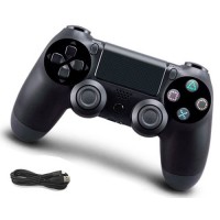 Mando PS4 Inalámbrico con Cable USB Compatible Negro
