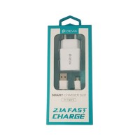 Adaptador Corriente a Micro USB 2.1A Devia Premium Blanco
