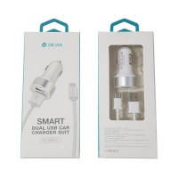 USB Car Charger Type-C 2.4A Devia Premium White
