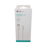 Cable Carga USB a Lightning 1m Devia Premium Blanco