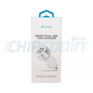 Dual USB Car Charger 2.1A Devia Premium White