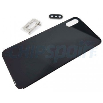 Cristal Trasero iPhone XS A2097 Batería Negro con Soporte y Lente