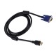 HDMI Male to VGA Male 15 Pin Cable Black 1.8m