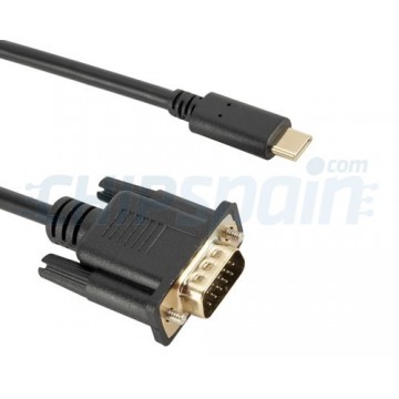 Cable VGA Macho a USB tipo C Macho 1080P 1.8m