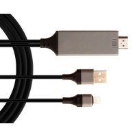 Cable Adaptador 8 Pines Macho a HDMI Macho y USB Macho 2m iPhone iPad