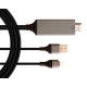 Cabo Adaptador 8 Pinos Lightning Macho para HDMI Macho e Macho USB iPhone iPad 2m