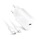 USB Type-C Charger + USB Type-C / Lightning 3A 20W Cable Forcell White