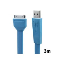 Cable Noodle USB a 30 PIN iPhone/iPad/iPod 3m -Azul