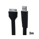 Cable Noodle USB a 30 PIN iPhone/iPad/iPod 3m Negro