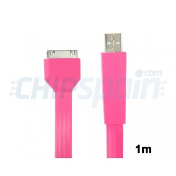 Cable Noodle USB a 30 PIN iPhone/iPad/iPod 1m Rosa