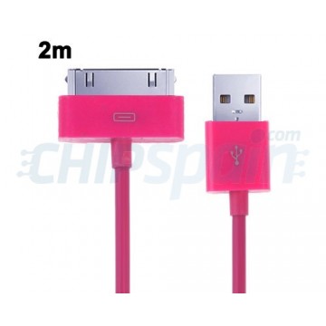 Cabo USB a 30 PIN 2m -Rosa
