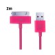 Cable USB a 30 PIN iPhone/iPad/iPod 2m Rosa